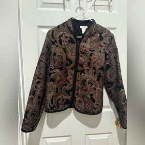 Preswick & Moore Black and Maroon Paisley Blazer